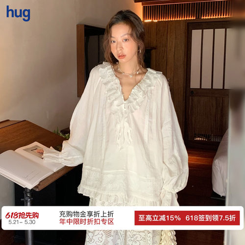 【ICEDUST】hug 2026新荷叶蕾丝边衬衫