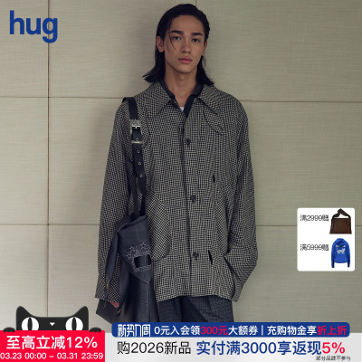 NULLUS26早春新款格纹翻领夹克