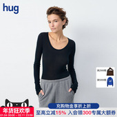 AMERICAN VINTAGE hug 2025新棉质大圆领长袖 T恤弹力打底衫