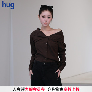 hug LEGACY 2025早春新款 圍領(lǐng)長袖 一字領(lǐng)襯衣 襯衫 OUR