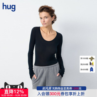 hug AMERICAN VINTAGE T恤彈力打底衫 2025新棉質大圓領長袖