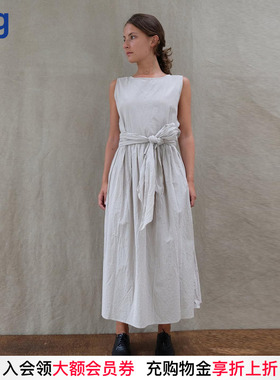 【ELSA ESTURGIE】hug 2026春夏新款束腰条纹无袖连衣裙