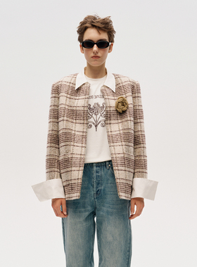 【ICE DUST】hug 2025秋冬新款二口袋假两件小香外套icedust