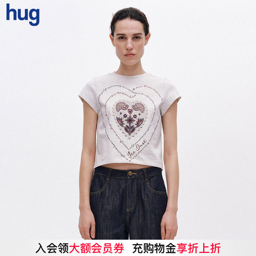 【ICE DUST】hug 2026春夏新款短款爱心T恤