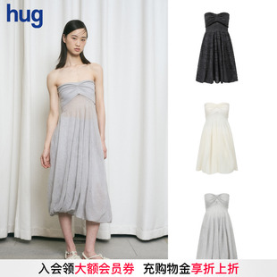 春夏新款 hug 設計師品牌 蝴蝶結純色抹胸長裙 SWAYING