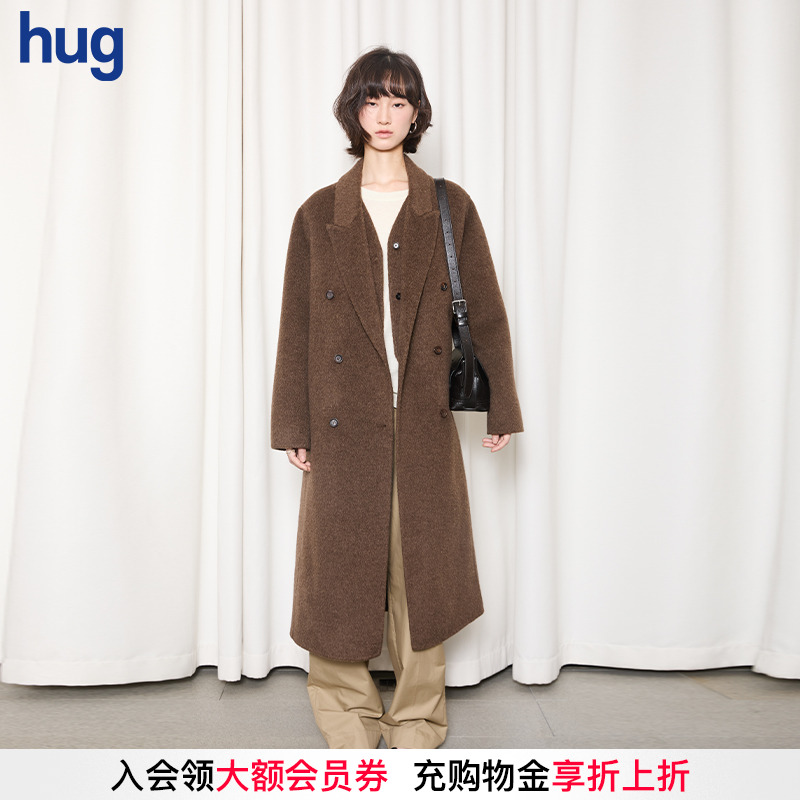 BOTTOMNOTES翻领双排扣大衣