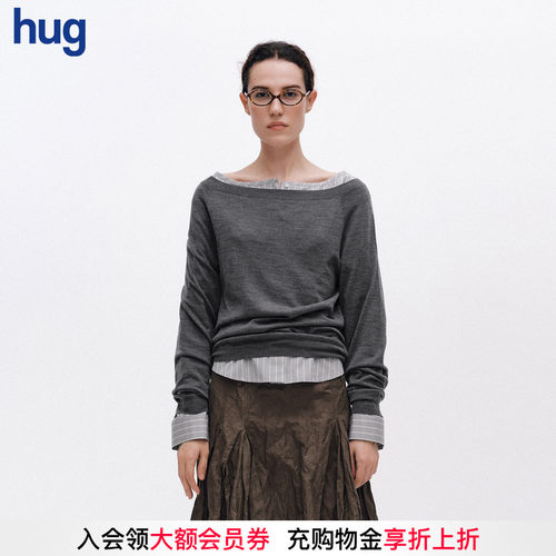 ICEDUST早春新款一字领套头毛衫