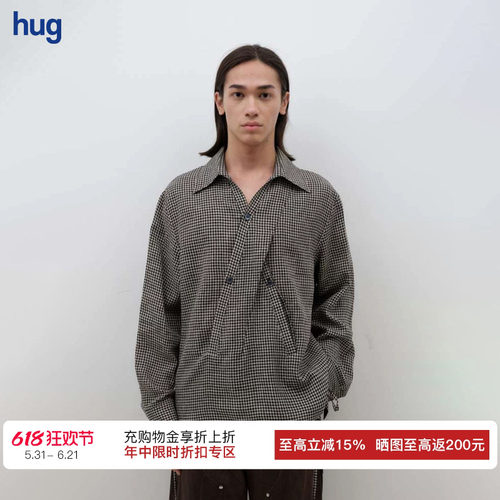 NULLUS26早春格纹系带长袖衬衫
