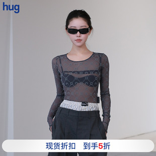 hug MARINE SERRE 月亮印花網(wǎng)紗上衣 2025早春新款