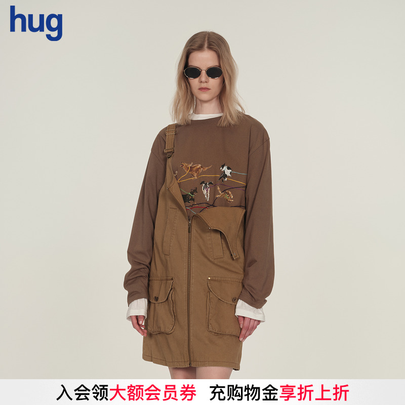 ICEDUST25秋冬新款奔跑小狗T恤