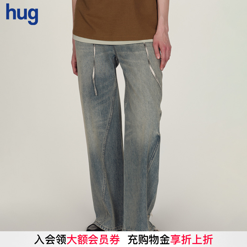 ICEDUST25秋冬抽绳宽松牛仔长裤