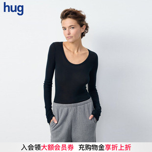 【AMERICAN VINTAGE】hug 新棉质大圆领长袖T恤弹力打底衫