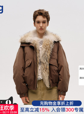 【ICE DUST】hug 2025秋冬新款狼毛领鹅绒派克服icedust