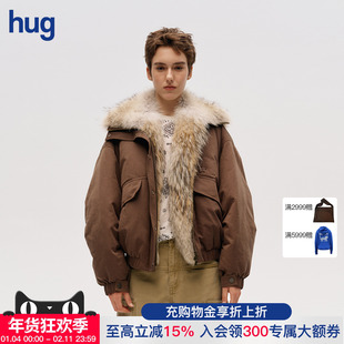 【ICE DUST】hug 2025秋冬新款狼毛领鹅绒派克服icedust