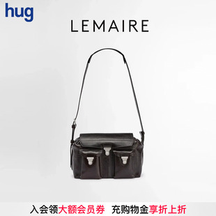 2025早春新款 LEMAIRE hug 多口袋手提包復(fù)古斜跨郵差包