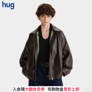 2025秋冬摩卡棕拼接砂石绿廓形绗缝四穿棉服 hug DEEPMOSS