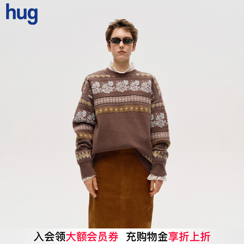 ICEDUST提花镂空V领套衫毛衫