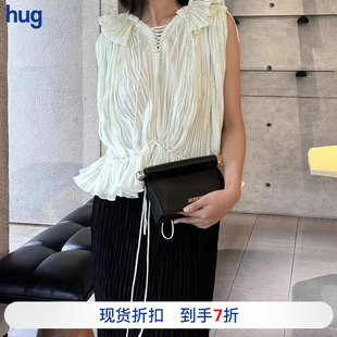 纯色简约褶饰系带上衣 ASSIGNMENTS hug 新款