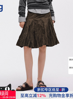 【ICE DUST】hug 2026早春新款褶皱感半身裙icedust