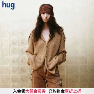 新品 2025秋季 hug 金属光泽青果领针织开衫 XUZHI