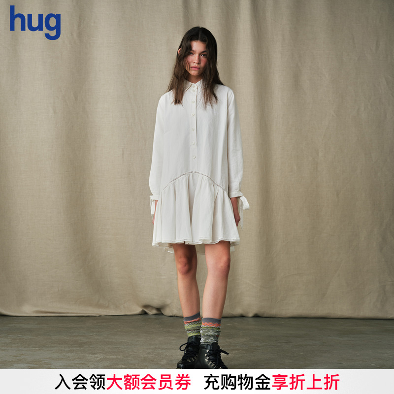 MARCHEN中长浮日白广场连衣裙