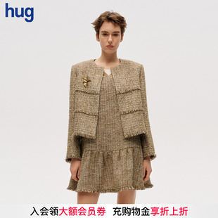 2025秋冬新款 hug DUST 小香风分割拉毛外套icedust ICE