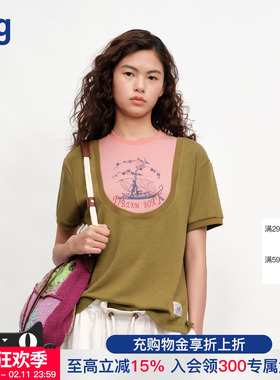 【GARCON BY GARCON】hug 2026早春新款假两件超柔短袖T恤上衣