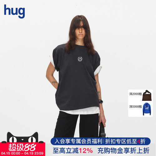 ECHOADE棉阔型OVERSIZE双层T恤