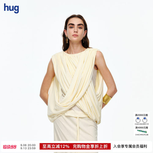 【AETNA PROJECT】hug 2026新款豆沙绿交叉垂褶上衣