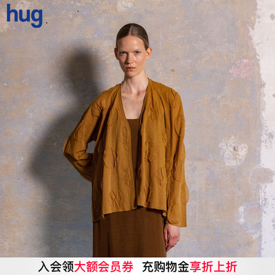 【UMAWANG】hug 2026春夏新款复古网纱V领开衫