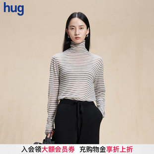 薄羊绒羊毛高领套头针织长袖 2025秋冬新款 hug 上衣内搭 WHM