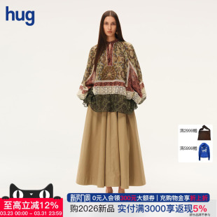 East The hug 2026新宫廷风四方壁花蕾丝泡泡袖 上衣 衬衫 Into