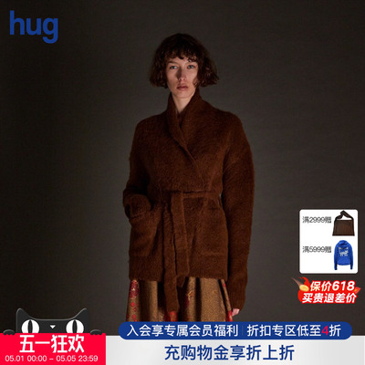 【UMAWANG】hug 复古束腰翻领开襟衫