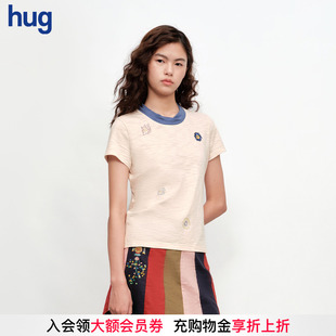 hug GARCON Tee 太阳珠片刺绣修身 短袖 2026春夏新款