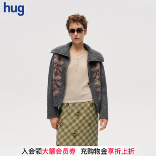 ICE 提花LOGO拉链翻领毛衫 DUST 2025秋冬新款 外套icedust hug