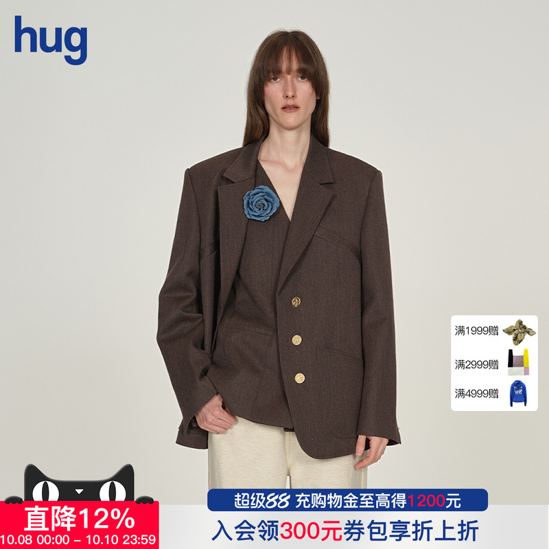 【ICE DUST】hug 2025秋冬新款长袖羊毛金币扣廓形西装