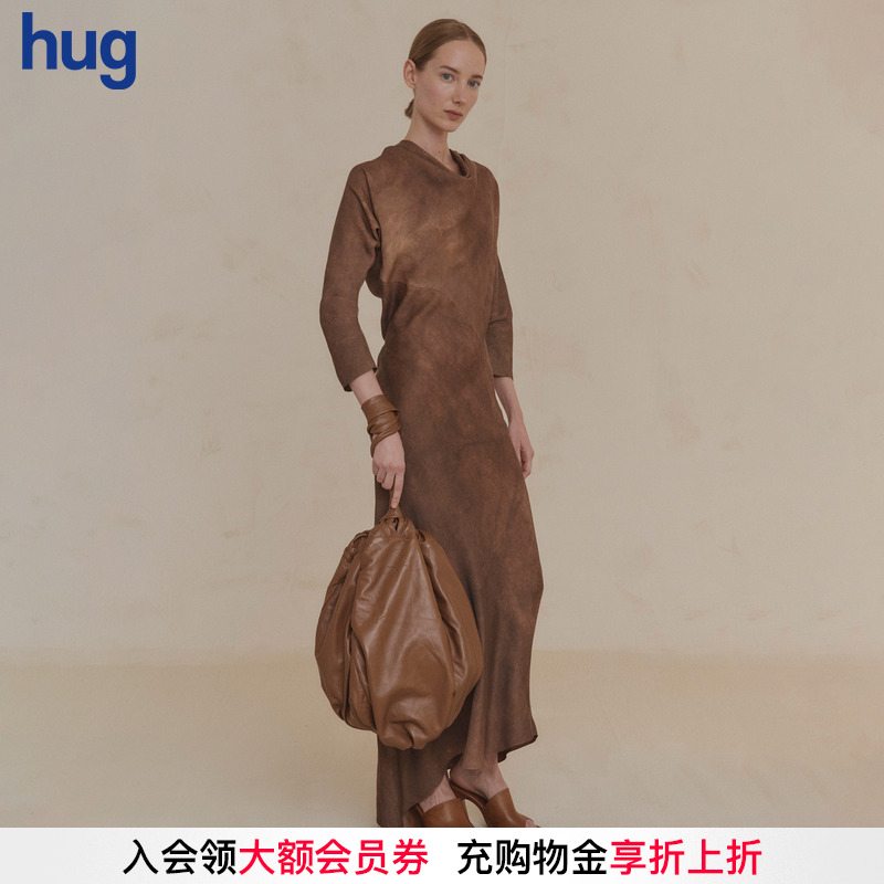 CORTANA一字肩长袖连衣裙女款