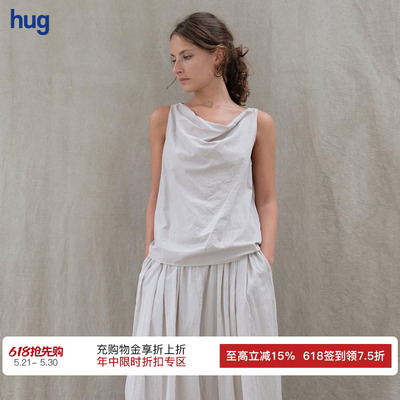 ELSAESTURGIE一字领无袖衬衫