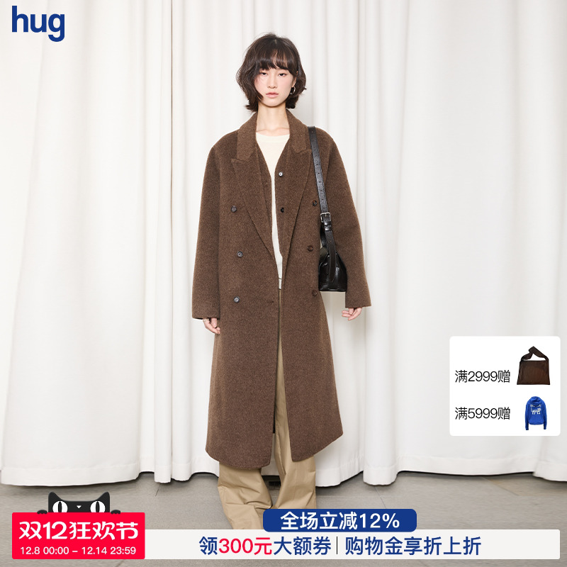 BOTTOMNOTES翻领双排扣大衣