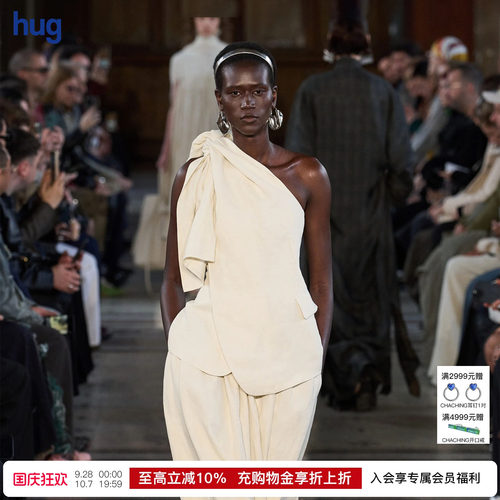 UMAWANG抹胸斜肩系带上衣