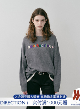 【NO DIRECTION+】hug 2026早春新款舒适宽松的落肩圆领毛衣