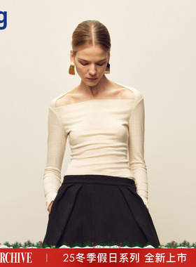 【MARCHEN】hug 2025AW冬季假日系列天鹅温暖长袖针织打底衫