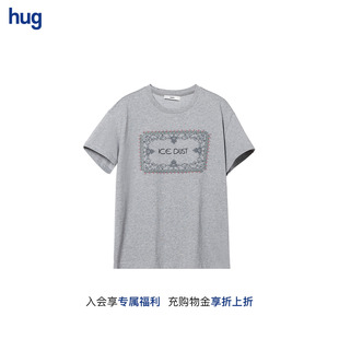 【ICE DUST】hug 2026早秋新款十字绣印花短袖T恤