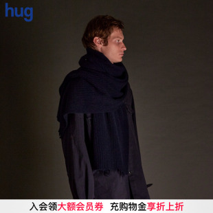 2025秋冬新款 hug UMA 复古保暖围脖针织毛边围巾 WANG