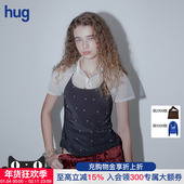 hug 周雨彤同款 MARCHEN 2025桑蚕丝波点吊带露珠挂脖背心