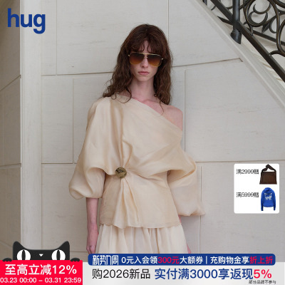 CelloSonata真丝绡缎打褶上衣