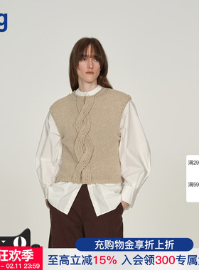 【ICE DUST】hug 2025秋冬新款麻花毛衫马甲背心icedust