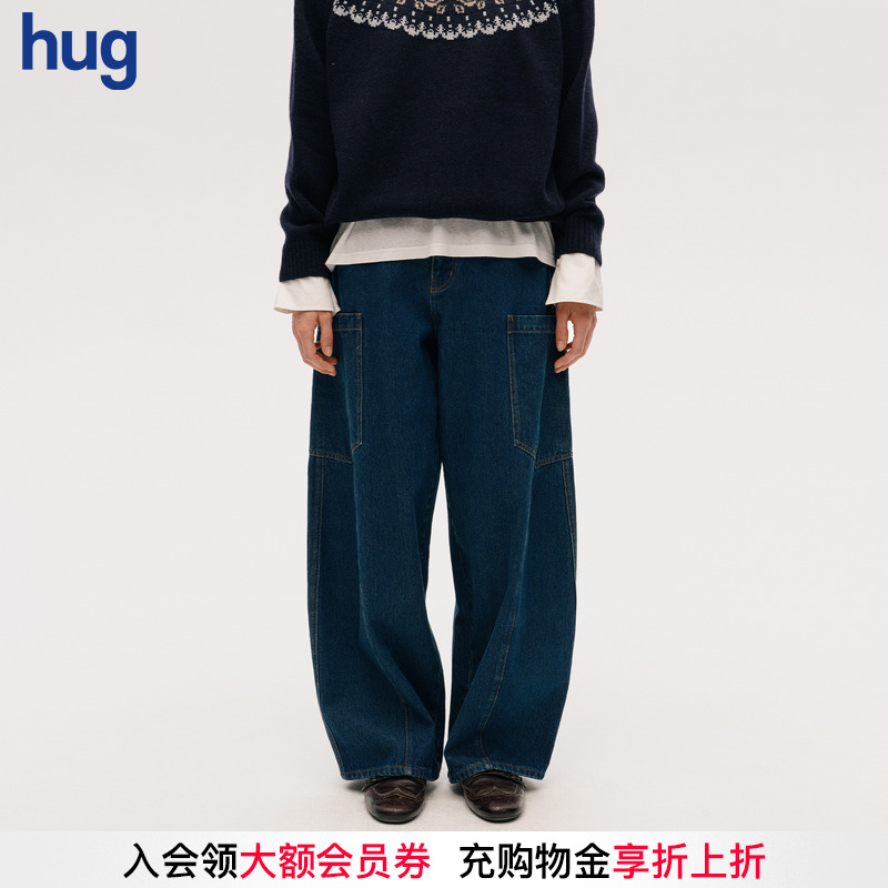 ICEDUST新款大口袋宽松牛仔裤