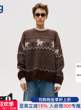 【ICE DUST】hug 2026早春新款费尔岛小马修身套头毛衣icedust