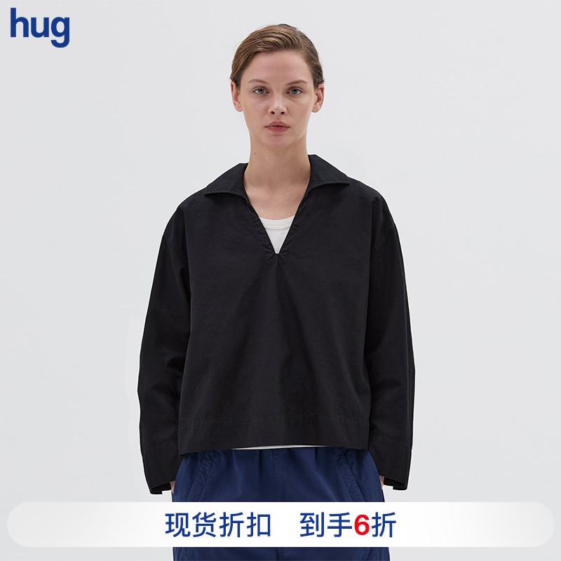 MARGARETHOWELL纯色v领长袖衬衫